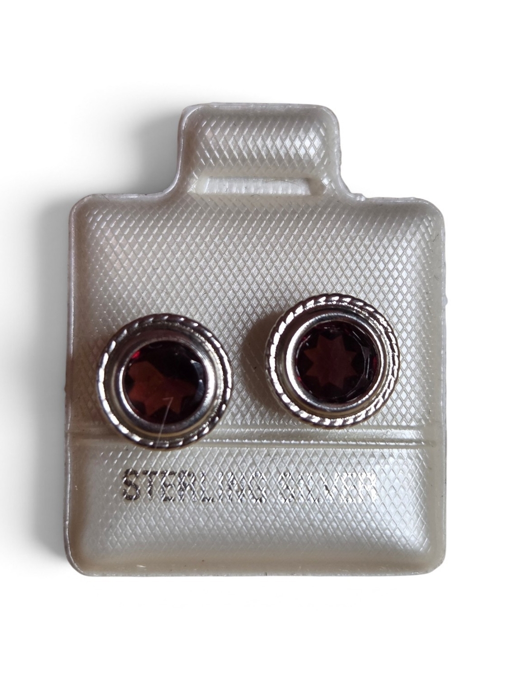 Genuine Garnet Sterling Silver Earrings